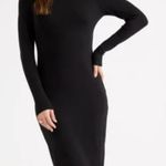 Quince Tencel Ribbed Knit Long Sleeve Midi Dress Black Size Small $99 Photo 0