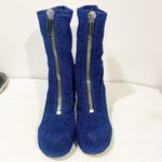 Stella McCartney  Women’s Blue Groove Glitter Zip Ankle Boots Size 10 Photo 2