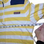 Vineyard Vines Women's Striped Quarter Zip Sweatshirt Size M Yellow Navy Blue Photo 8