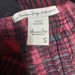 American Rag  Cie Black & Red Plaid Tunic Top sz S pleated button front academia Photo 5