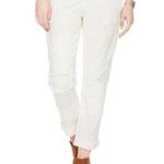 Current/Elliott The Fling White Moto Distressed Slim Boyfriend Patch Jeans 28 Photo 0