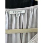 Z Supply  Women's Cream Floral Print Split Neckline Long Sleeve Blouse Top Size M Photo 3