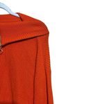 Talbots Sweater XL Orange Ribbed Zipper Off The Shoulder Pullover Wool Blend Photo 2