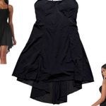 Halara  Black Corset Open Back Mesh Skort Shorts Mini Dress Black Size Small Photo 0