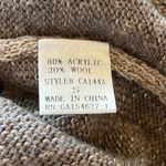 Cozy Sweater Fringe Western V Neck Rodeo Acrylic Wool Womens S Oversized Tan Photo 12