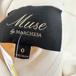 Muse by Marchesa Stretch Crepe Wide Leg Pants High Waist Ivory Cream US 0 NWT Photo 3