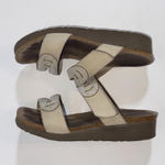 NAOT Gorpcore Prep Leather Bling Rhinestone Slide Low Wedge Sandals 36 Silver Size 7 Photo 8