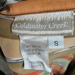 Coldwater Creek Earthtone colors 100% Silk long sleeve button down top size small Photo 5