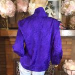 VINTAGE 1980'S PETITES BY ANN HILL PURPLE BROCADE BLOUSE (MP) Size undefined Photo 3