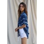 Free People Jen's Pirate Booty Blue Tropics Kapula Shirt Size Large Button Down Photo 1