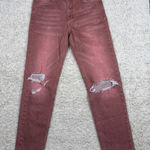 Pilcro  Rose Pink Distressed Ripped High Rise Straight Leg Jeans Womens Size 26 Photo 0