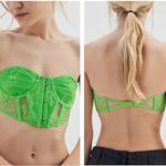 Urban Outfitters Out From Under Firecracker Lace Corset Top Lime Green Neon NWOT Photo 8