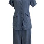 Vintage Alexander Steven Silk Outfit Blue Photo 0