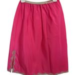 VTG 60s Mistee Hot Pink Nylon Blend Slip Skirt Lace Detail Slit Size Small USA Photo 0