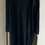 Ambiance Black Textured coat length Sweater with pockets medium Photo 0