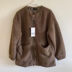 ZARA Round Neck Long Sleeve Fleece Coat - S Photo 0
