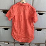 TALULAH  orange linen button down Photo 4