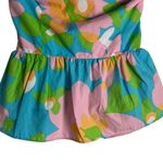 Lilly Pulitzer Shandy Mojo Shorely Blue Floral Print Strapless Peplum Top 00 Photo 4