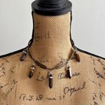 Boutique Feather Collar W/Tigers Eye Crystal Accents Photo 3