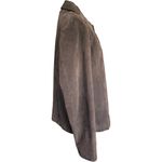 Relativity Suede Leather Full Zip Brown Collared Jacket Size XL Photo 2