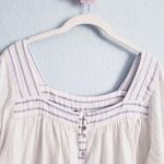 Free People  Ivory See Saw Rainbow Metallic Pinstripe Top Photo 4
