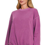 Zenana Outfitters Soft Fleece Pigment Dye Round-neck Sweatshirts Photo 0