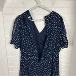 DKNY Navy White Polka Dot Midi Dress Size 14 Photo 10