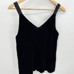 J.Crew  Top Women XXS Black Drapey Velvet V-Neck Sleeveless Camisole Photo 1