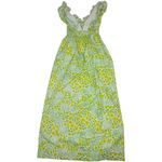 Lilly Pulitzer Vintage 1970s Maxi Dress Green Yellow Floral Photo 3
