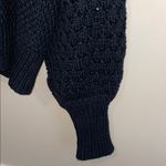 NWT Stellah New York Women’s Crochet Fringe Black Turtleneck Sweater Photo 3