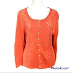 Peruvian Connection  pointele Women’s orange cardigan size XL Pima Cotton - Photo 7