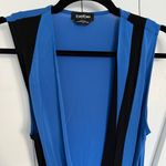 Bebe Blue and Black Plunging Bodysuit Photo 5