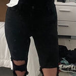 Windsor  Black Denim Jeans Distressed Crop 3 High Rise Waist Photo 0