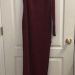 Popular Basics Dark Red One-Shoulder Dress Photo 0