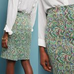 Anthropologie Maeve Green Paisley Print Straight Pencil Skirt Small Academia Photo 12