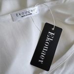 Ekouer White Short Sleeve Swim Coverup Dress SIze Large Photo 3