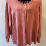Lane Bryant Women's Cardigan Sweater Sz 26/28 Button Up Long Sleeve Peach Orange Photo 0