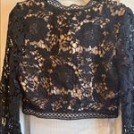 Forever 21 BLACK LACE CROP JACKET FULLY LINED 3 EYE HOOK CLOSURE
BELL SLEEVES Photo 1