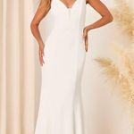 Lulus NWOT  Confident Romance White Plunge Sleeveless Maxi Dress MSRP $158 Photo 0