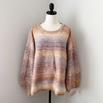LC Lauren Conrad  Braided Cable Sleeve Detail Knit Sweater Ombré Cozy Oversized Photo 1