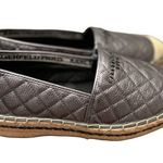 Karl Lagerfeld PARIS Dalia Quilted Leather Platform Espadrilles Silver P… Photo 8