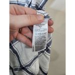 Gap  Linen Blend Plaid Midi Shirt Dress Women 0 White Coastal Nautical Minimalist Photo 5