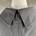 Tahari Arthur S Levine Gray Wide Collar Sheath Dress 4P Short Sleeve Career Photo 9