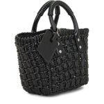 8 Other Reasons Black Woven Tote Bag Top Handle Shoulder Strap 8x7.25 x4.5 NEW Photo 2