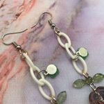 Handmade Mystic Garden Plastic Chain & Beaded Rose Earrings White Photo 3