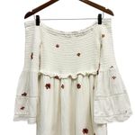 Free People  Counting Daisies Embroidered Off the Shoulder Dress White size M Photo 3