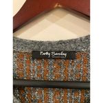 Betty Barclay Women’s Cardigan Ruffle Trim Brown Gray Knit Tweed Button Front Size M Photo 4