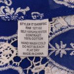 Pink Owl  medium women’s royal blue sheer tank lace crochet bottom trim Photo 7