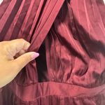Lulus Confident Impression NWT size Large Burgundy Satin Pleated Halter Jumpsuit Photo 11