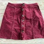 Maurice's Maurice’s burgundy corduroy button-front mini skirt size 8 Photo 0